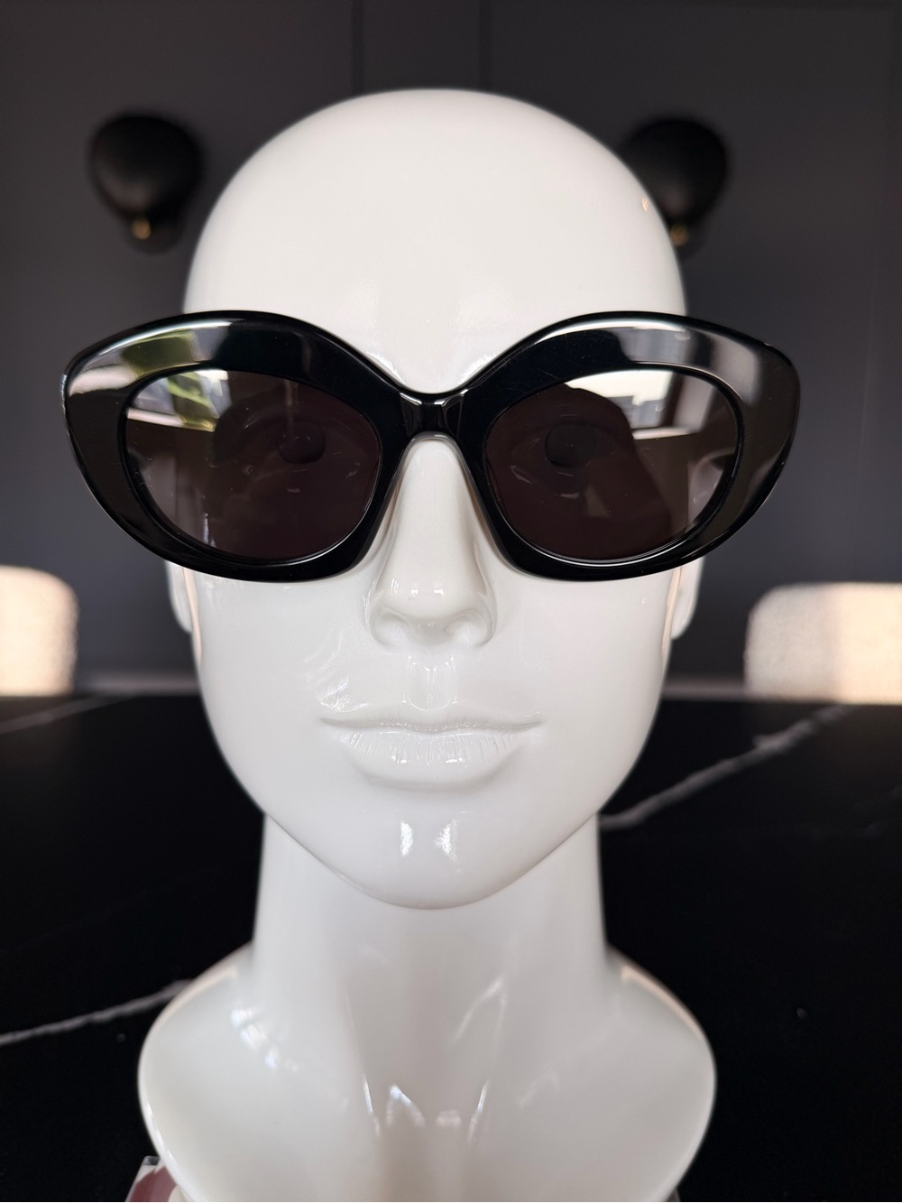 Loewe Black Cat-Eye Sunglasses with Dark Lenses
